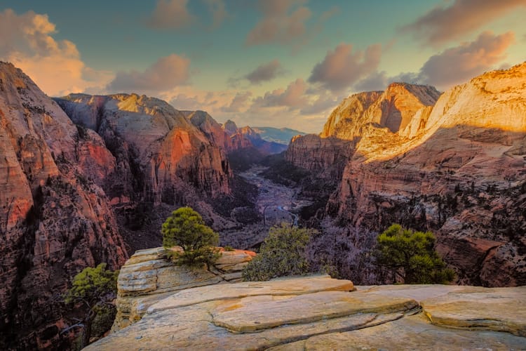 scenic-view-of-mountain-valley-in-zion-national-park